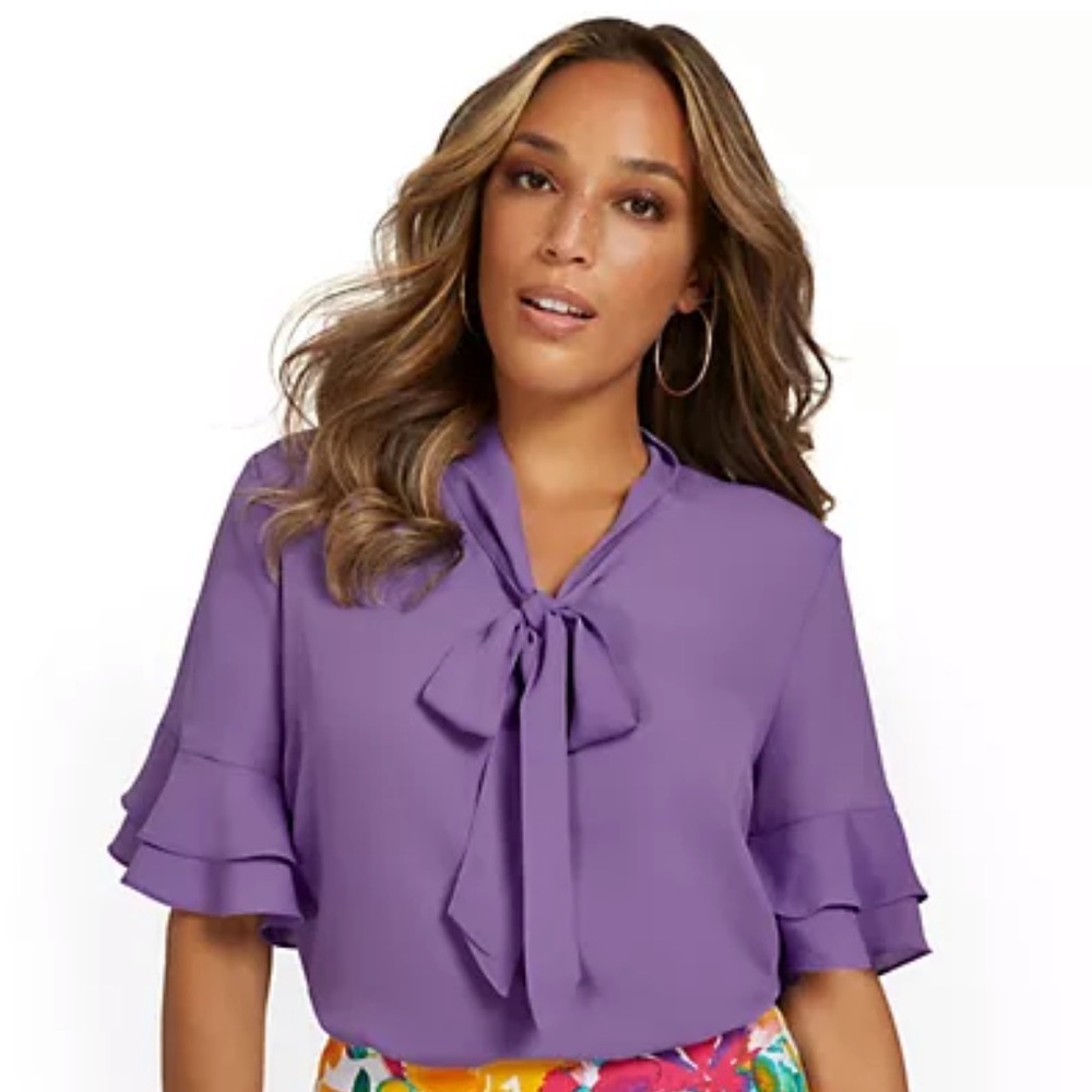 Purple Bow Blouse